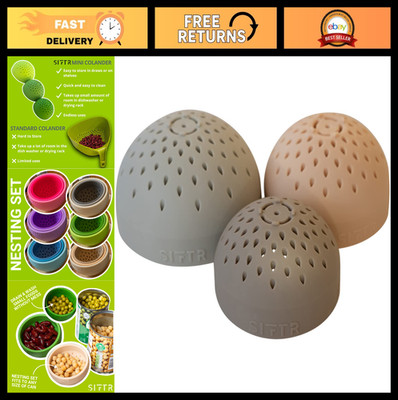 Mini Colander Set - Space Saving Silicone Can Strainer - Multi-Use Kitchen Gadge