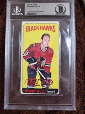 BOBBY HULL SIGNED 1964 TOPPS #20 CHICAGO BLACKHAWKS TALL BOYS CARD Beckett Auto