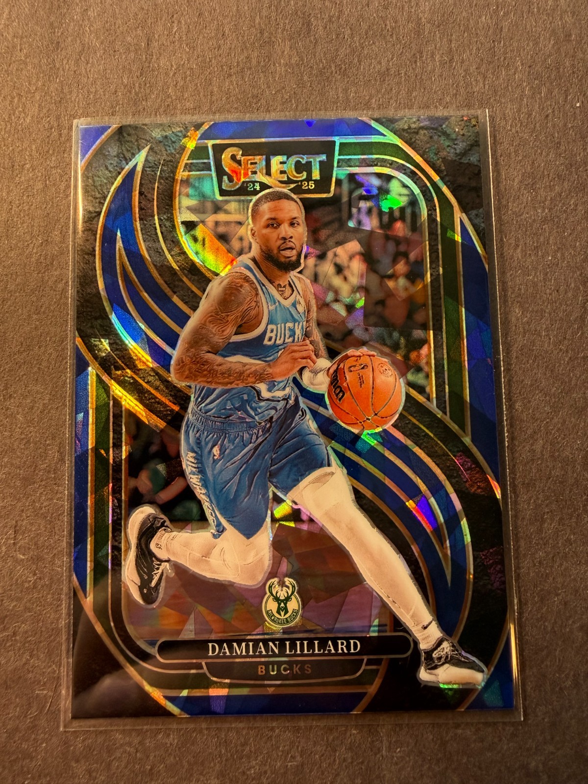 2024-25 SELECT DAMIAN LILLARD PREMIER LEVEL BLUE ICE PRIZM # 145  BUCKS
