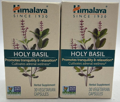 2PK Himalaya Holy Basil ~ 30 Vegetarian Capsules EACH ~ EXP 5/26  ~ SEALED