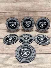 Las Vegas Raiders Oakland And LA Custom Drink Coasters Set Of 4 With Holder