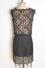 vintage 60s slip Gossard Artemis black illusion lace nightgown lingerie dress S