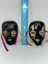 Ceramic Mardi Gras Mask Wall Decor with New Orleans Lot Of 2