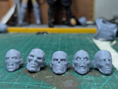 5x Zombie Heads Custom 6''   Action Figure marvel legends mezco 
