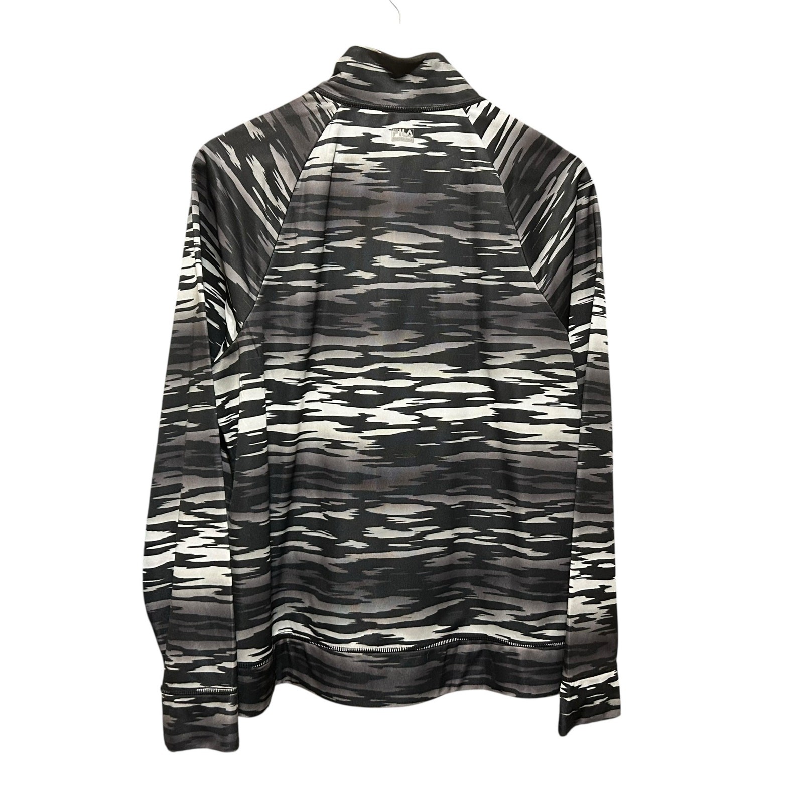 Maglione donna mimetico Fila Sport 1 4 zip XL schiena palestra strato tempo libero salotto