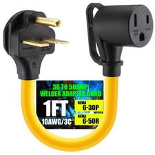 30Amp to 50Amp Welder Adapter Cord NEMA 6-30P Male to 6-50R Female 3 Prong 30