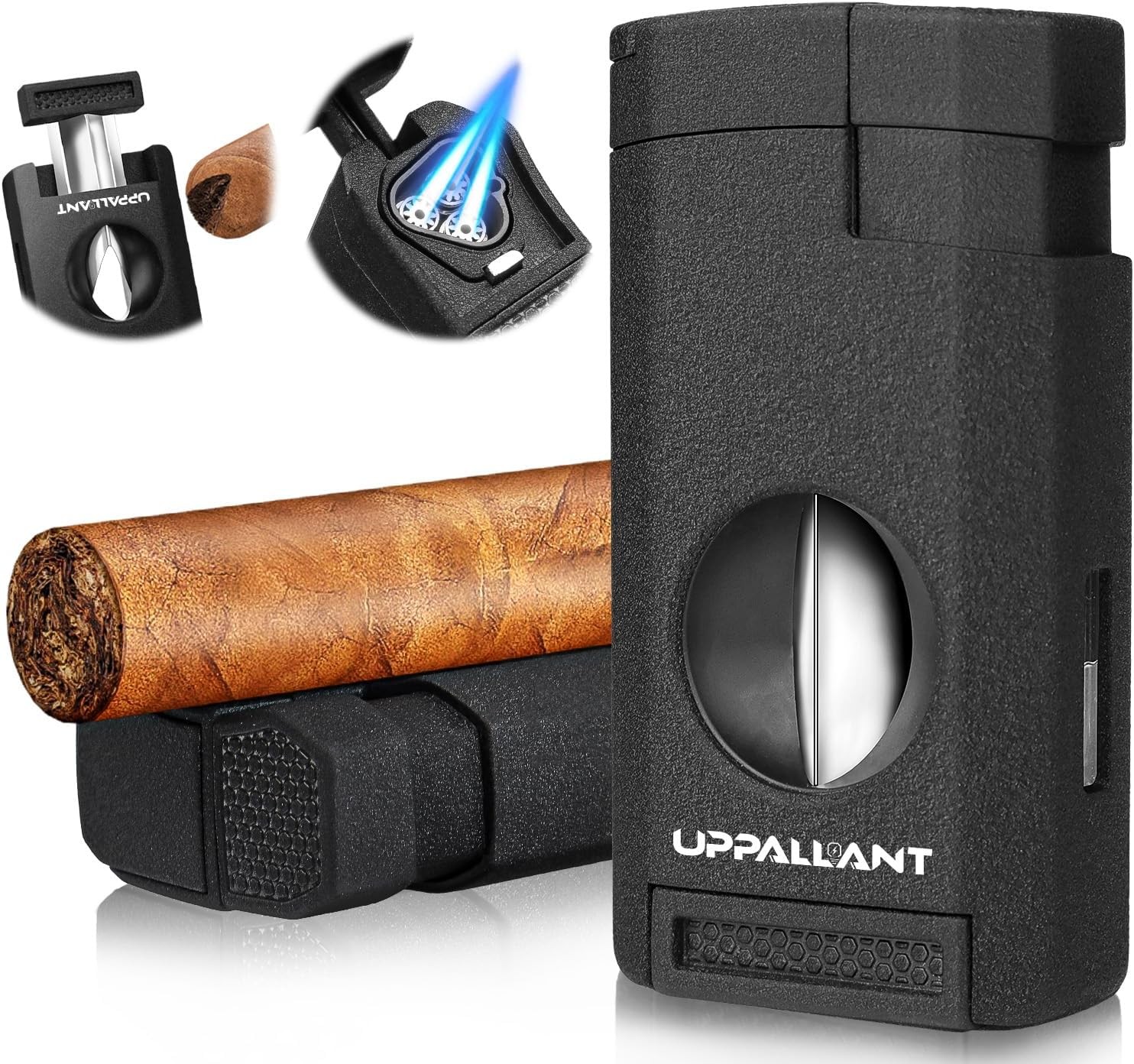 , Torch Lighter With Cutter V Cut & Black