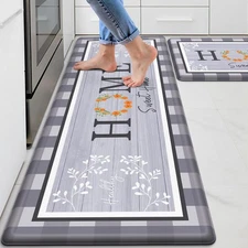 Kitchen Rugs, 2 PCS Kitchen Mats for Floor, Cushioned Non-Slip Anti Fatigue M...