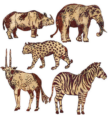 New 25 Wild Jungle Animals Wallies Zebra Elephants Cats African Decor Africa 