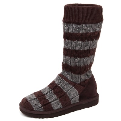 E9662 (NO BOX) stivale donna brown/grey UGG scarpe wool/suede boot shoe woman