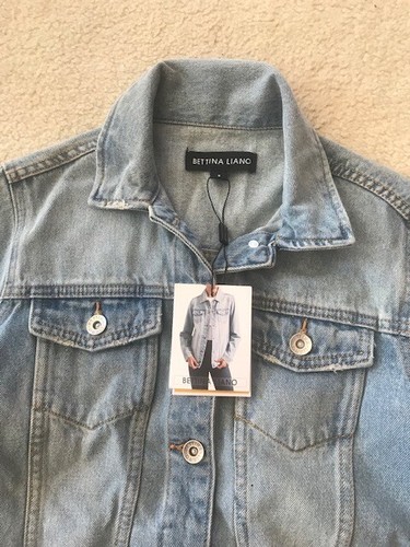 BETTINA LIANO Blue Denim Jacket TIA  Size SMALL.    BNWT COTTON BLUE WASH - Picture 2 of 5