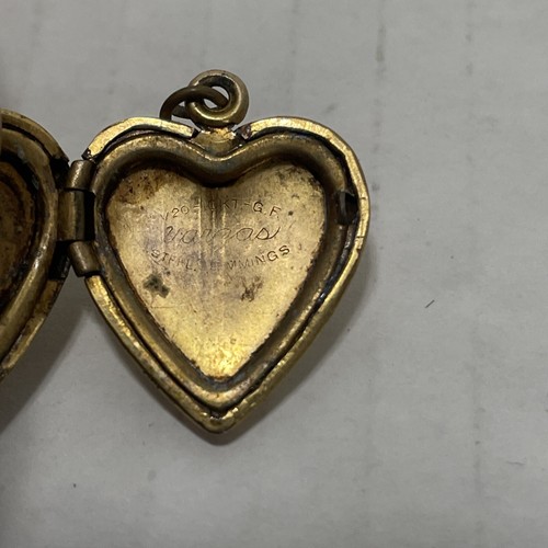 VARGAS 10K GF (GOLD FILLED) & STERLING SILVER TRIMMINGS LOCKET PENDANT - Picture 4 of 5