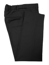 Men's Black Tuxedo Dress Pants 100 Wool Fitted Adjustable 36-37 Regular Rise