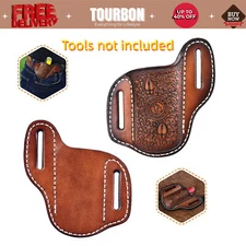 Tourbon Real Leather Knife Sheath Folding Blade EDC Pocket Knives Belt Draw Case