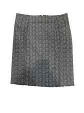 Michael Michael Kors Herringbone Pencil Skirt Size M Black White Back Zip