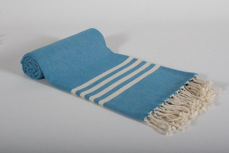 Peshtemal Handmade MARINE Towel Beach Bath Pareo Shawl Coverup Scarf Poncho Spa - Image 3 of 4