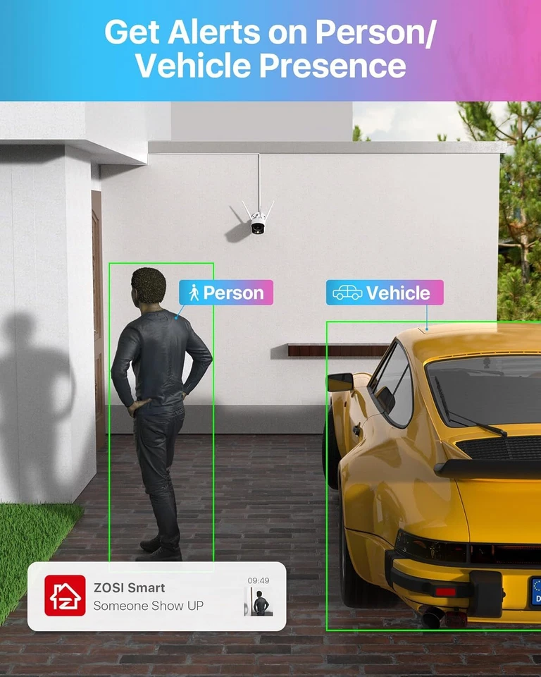 ZOSI 4MP Kit Cámaras de Vigilancia WiFi 4X Cámaras Exterior y 8CH H.265+ 1TB NVR - Imagen 3 de 4