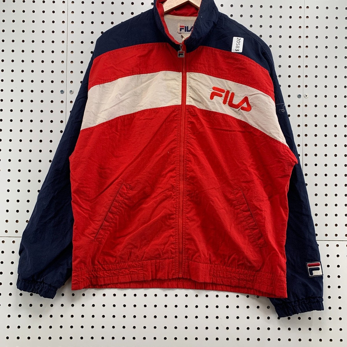 Vintage FILA Windbreaker Track jacket Red Blue White Color Block