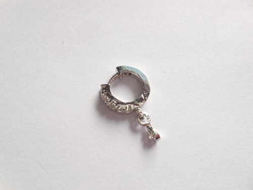 Decorated Indian Hoop Hanging Ring Silver plated Septum Nostril Stud Jewelry - Picture 2 of 4