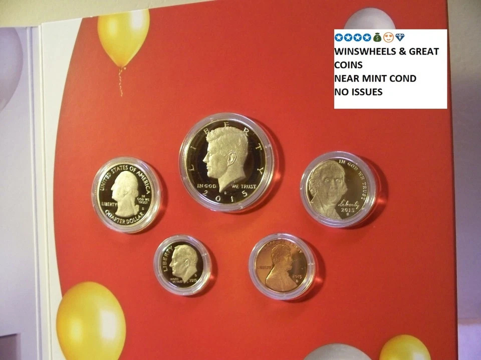 2015 S HAPPY BIRTHDAY 5 COIN SET 💰😍💎US MINT - Image 2 of 4