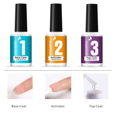 Nail Powder Base Top Activator Set For Dipping System Liquid Nail Art Gel Polish