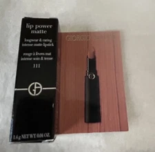 Giorgio Armani Lip Power Matte Lipstick 111 TRUE (Nude Pink) 0.04 Oz. Mini NIB
