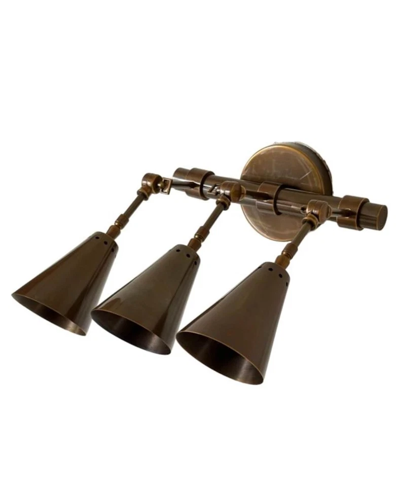 Aplique de pared moderno de mediados de siglo de 3 luces | Aplique estilo vintage hecho a mano Foto 2 de 4