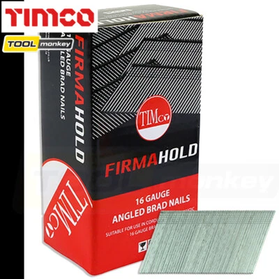 Firmahold 16G Angled Brad Nails 2000 Brads - No Gas - Fits Dewalt, Hikoki etc