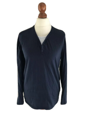 Identic Man Top M Shirt Pyjama Top Cotton Dark Blue *G Top Mens