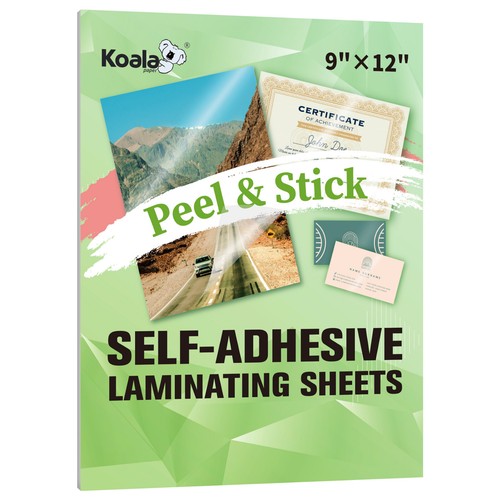 20 Koala SelfAdhesive Laminating Sheets 9 x 12 Clear Overlay No