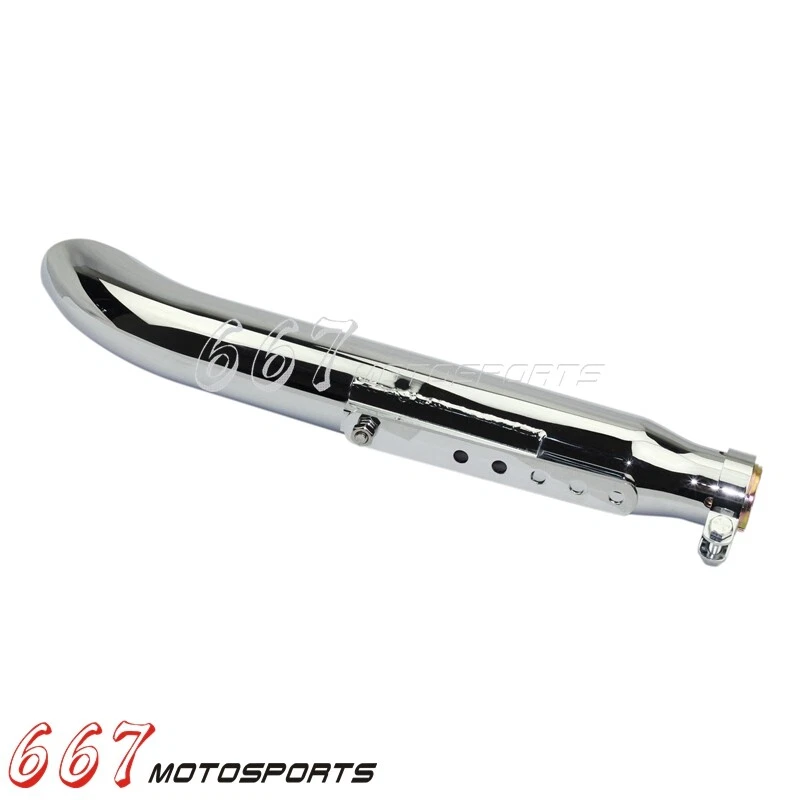 Tubo de escape cromado vintage para Harley Suzuki Yamaha Kawasaki BMW Café Racer Foto 4 de 4