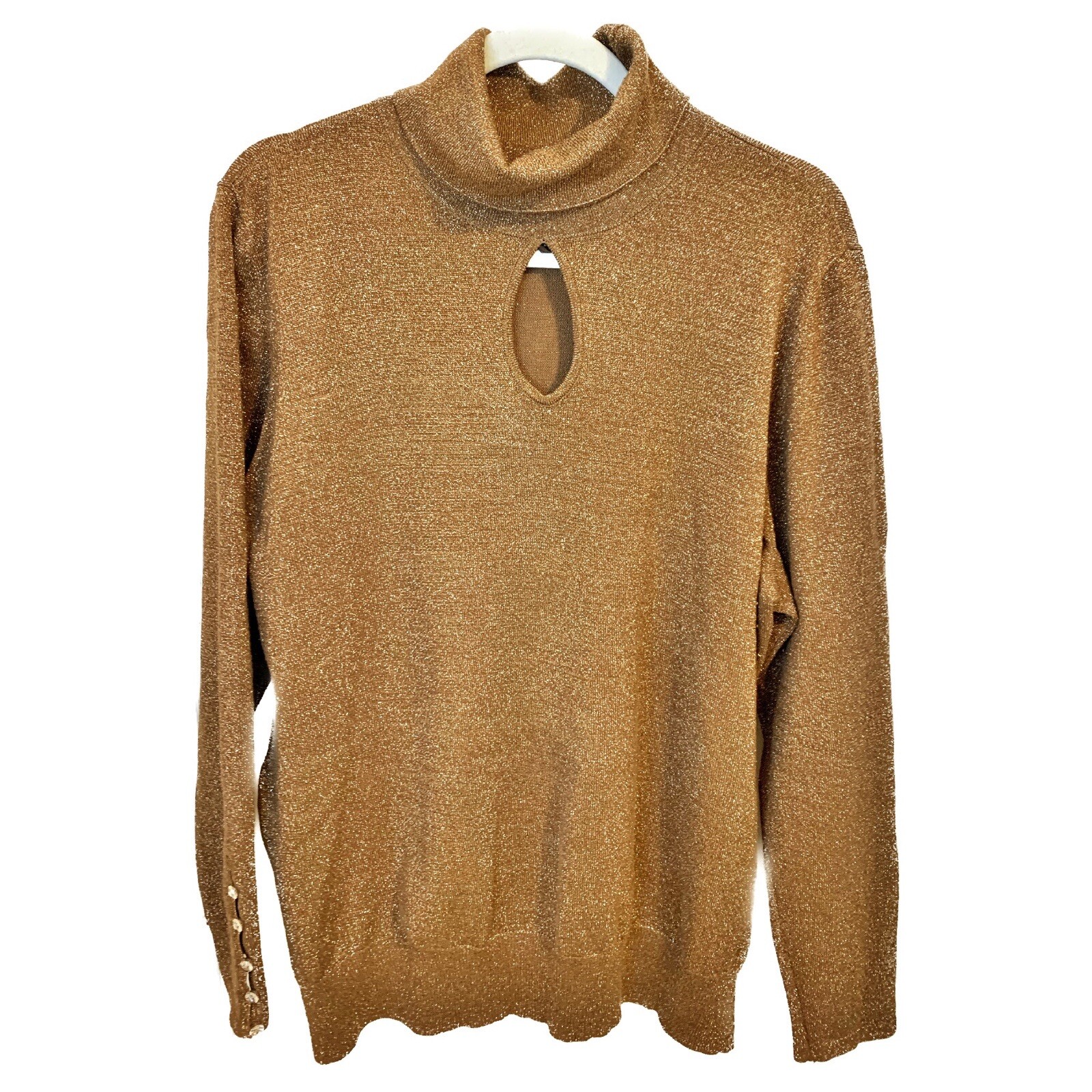 Lane Bryant Keyhole Turtleneck Sweater Size 22/24 Copper Bronze