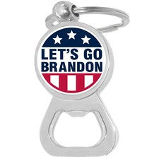 Let's Go Brandon Bottle Opener Keychain Red White and Blue BT11363