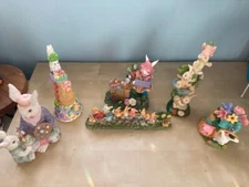 Collectible Easter Figurines- 6 Separate Pieces - Easter Decoration
