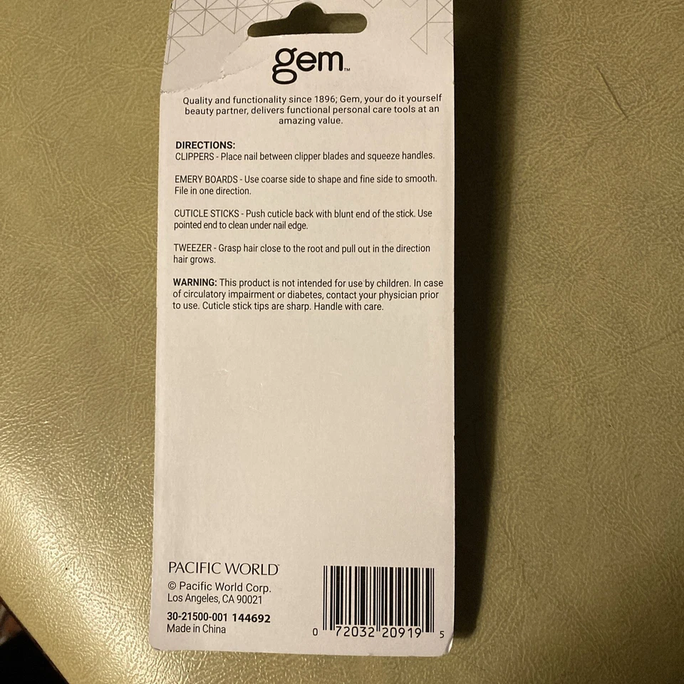 Коллекционный набор для маникюра из 5 предметов от GEM машинки для стрижки ногтей пинцет Emery Boards - Изображение 4 из 4