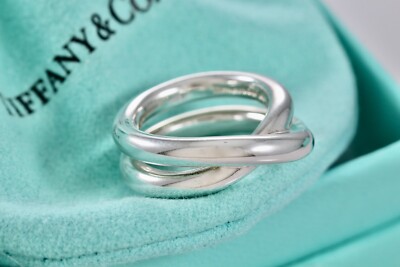 Tiffany & Co. Paloma Picasso Silver Le Circle Crossover Band Ring
