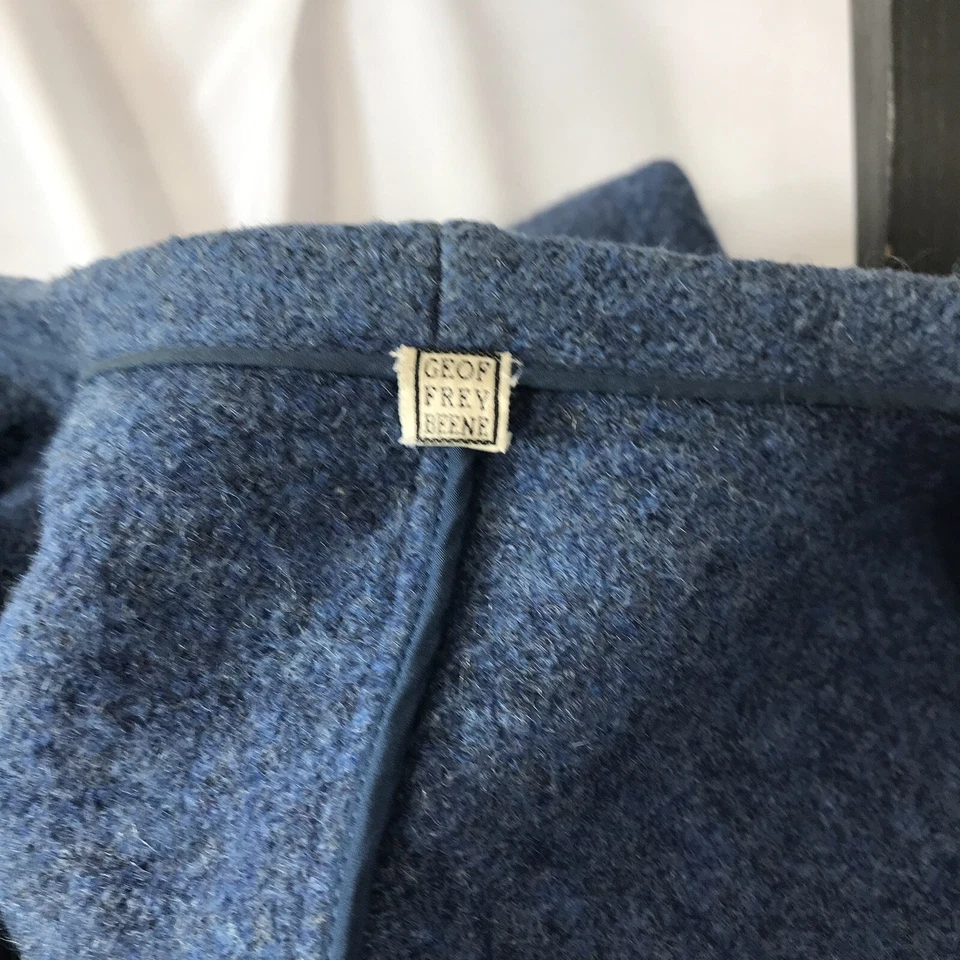 Geoffrey Beene Vintage Blue Wool Car Coat - Image 4 of 4