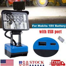 Camping LED Work Light W/USB Adjustable Cordless Lamp For Makita 18V Battery