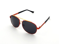 Polarized Mercedes Benz Metal Aviator Sunglasses Red-Gold Frame Smoke Lens MB8