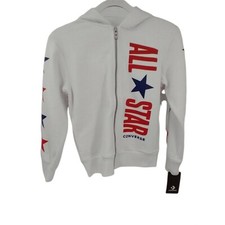 Converse Boys' All Star Full Zip Hoodie Medium White 569793-001 NEW