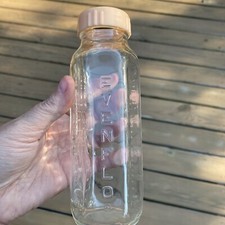 Evenflo Glass Baby Bottle Tan Cap Clear Vintage 8 oz USA