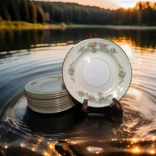 12  Homer Laughlin Cashmere Georgian Dessert Plates  Eggshell 6.25"W