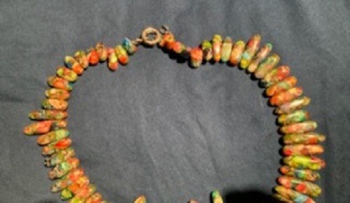 SEASEDIMENT MULTICOLOR JASPER GEMSTONE NECKLACE 36" PENDANT GEMSTONES STONES HOT - Picture 3 of 4