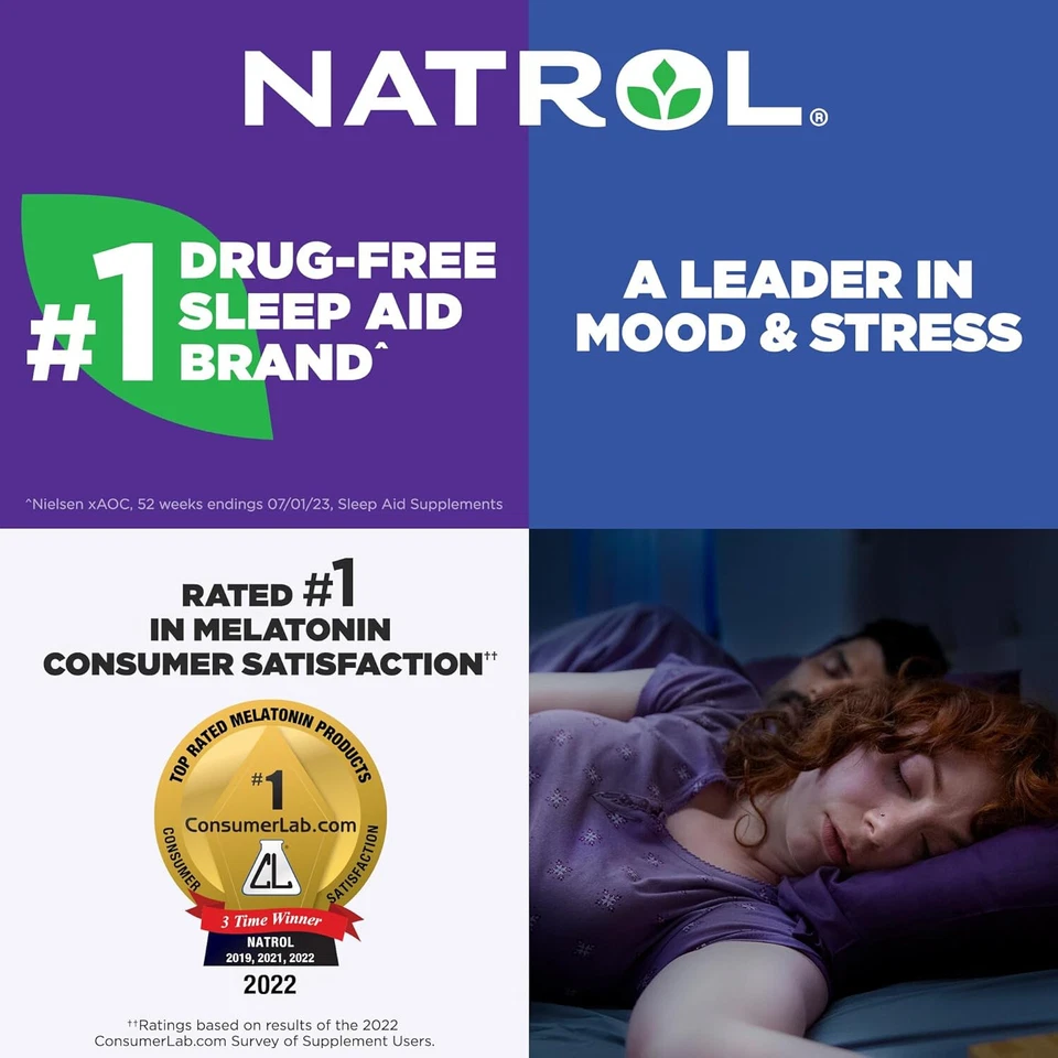 Gomitas Natrol Melatonina 3 mg 65ct | Ayuda para dormir, vegana, fórmula de liberación prolongada Foto 2 de 4
