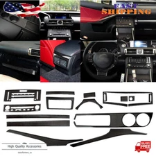 14Pcs Fit LEXUS IS250 IS350 13-17 Carbon Fiber Interior Full Kit Cover Trim USA