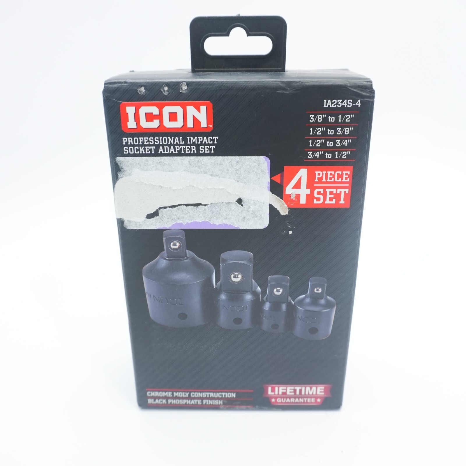 ICON Professional 4 Piece Impact Socket Adapter Set w/Storage Tray #57717