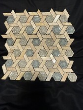 New Light Blue Ivory Marble Hexagon Mosaic Tile Kitchen Bathroom Backsplash