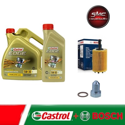 INSPEKTIONSKIT ÖLFILTER BOSCH + 5L ÖL CASTROL EDGE 5W30 AUDI VW SEAT SKODA TDI