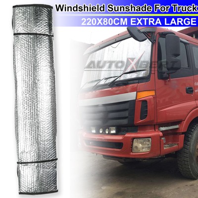 Windshield Sun Shade Foldable UV Block Cover 87'' X 32'' Semi Truck Bus Big Rig RV