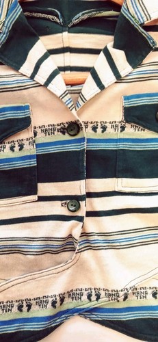 Retro Cropped HANG TEN Spell Out Youth Juniors Large POLO 70s SURF SK8 Stripe - Picture 4 of 12